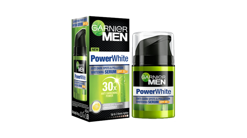 ครีมกันแดดผู้ชาย Garnier Men Power White Anti Dark-Spots & Pollution Whitening Serum SPF 30 PA+++