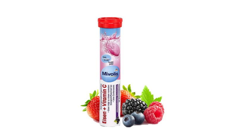 อาหารเสริมธาตุเหล็ก DAS Gesunde Plus (mivolis) สูตรสีแดง ธาตุเหล็กผสมวิตามินซี