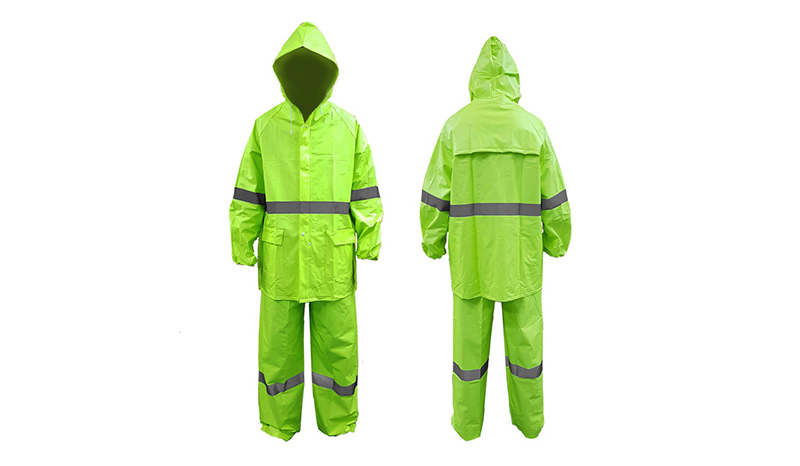ชุดกันฝนผ้า PVC เสื้อและกางเกง (สีเขียว) BEST ONE รุ่น RG07