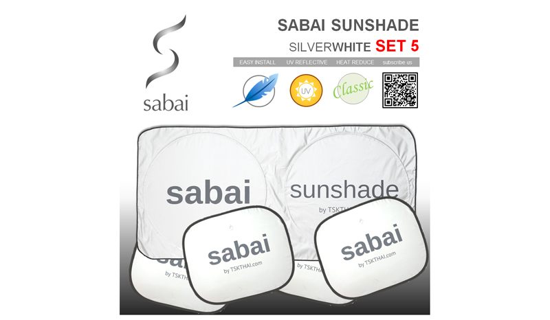 SABAI COVER SUNSHADE SET 5 SILVERWHITE