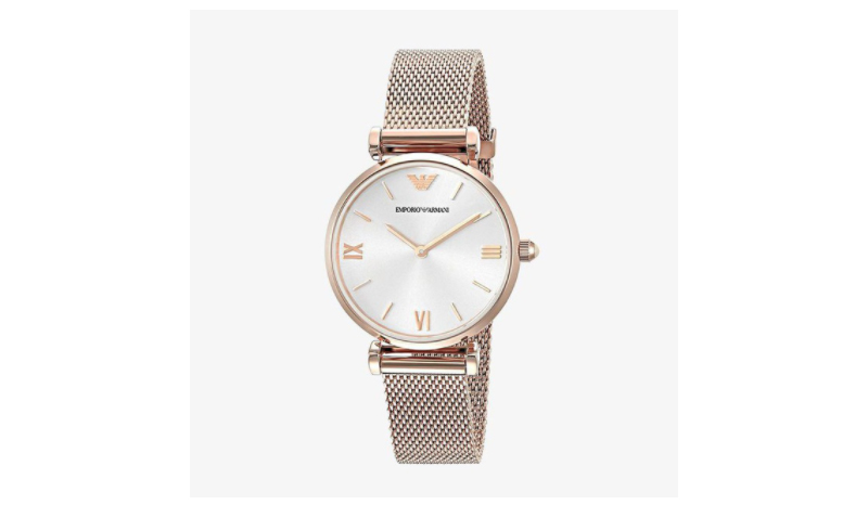 EMPORIO ARMANI นาฬิกาข้อมือผู้หญิง รุ่น AR1956 Retro Silver Dial - Rose Gold