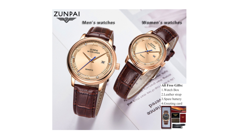 นาฬิกาข้อมือผู้หญิง Zunpai สี Rose Gold