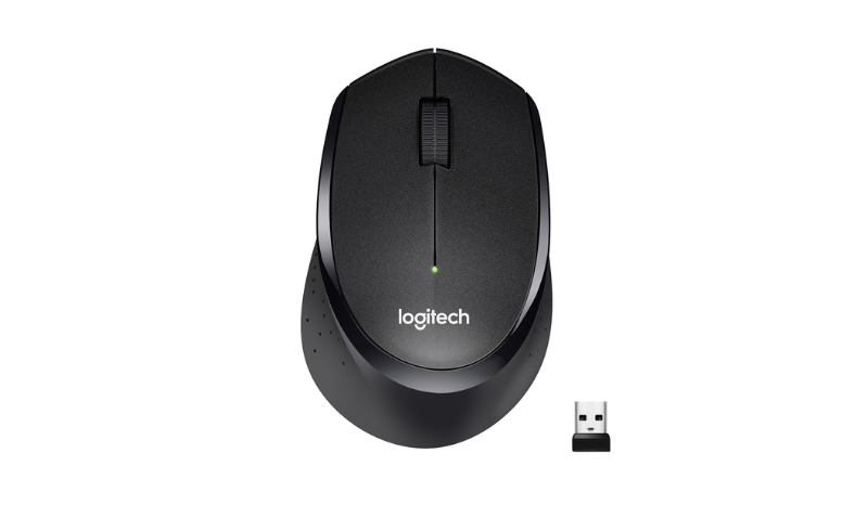 เมาส์ Logitech รุ่น Logitech M330 Silent Plus Wireless Mouse Black 1000 DPI
