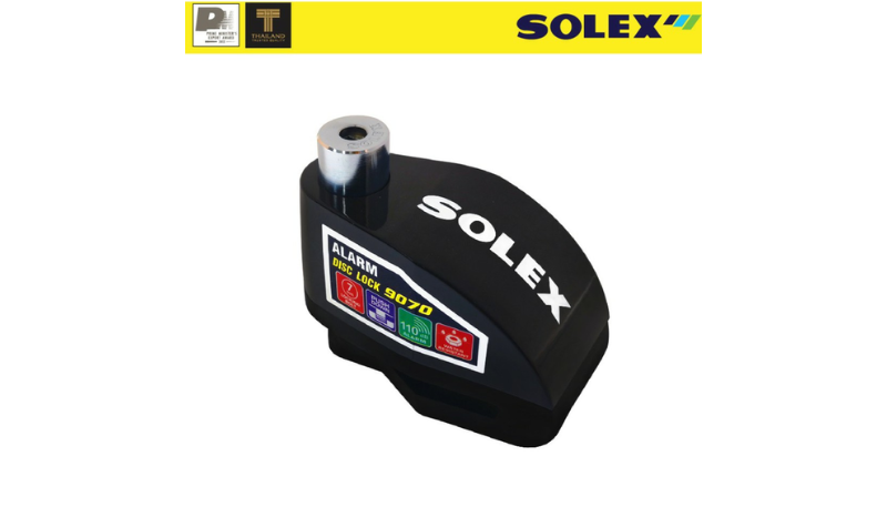 SOLEX โซเล็กซ์ กุญแจล็อคดิส เบรค ล็อคมอเตอร์ไซค์ ล็อคล้อ แบบ มีเสียง Alarm Disc Lock 9070