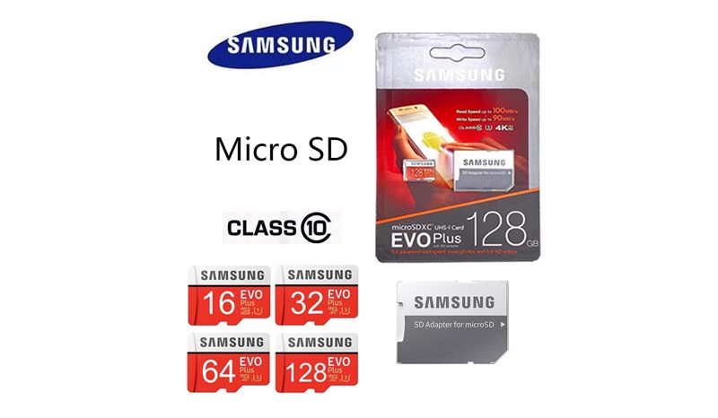 Samsung Micro SD Cards Memory card EVO PLUS 16GB/32GB/64GB/128GB Class10 แถม Adapter（100％）