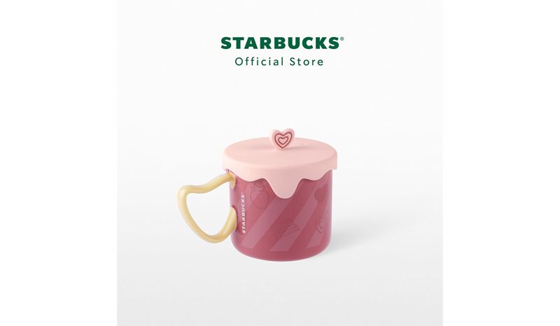 Starbucks Pink Heart W/Silicone Mug 12 oz.