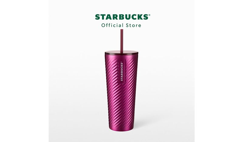 แก้วทัมเบลอร์สตาร์บัคส์ (Starbucks Stainless Steel Textured Sangria Cold Cup)